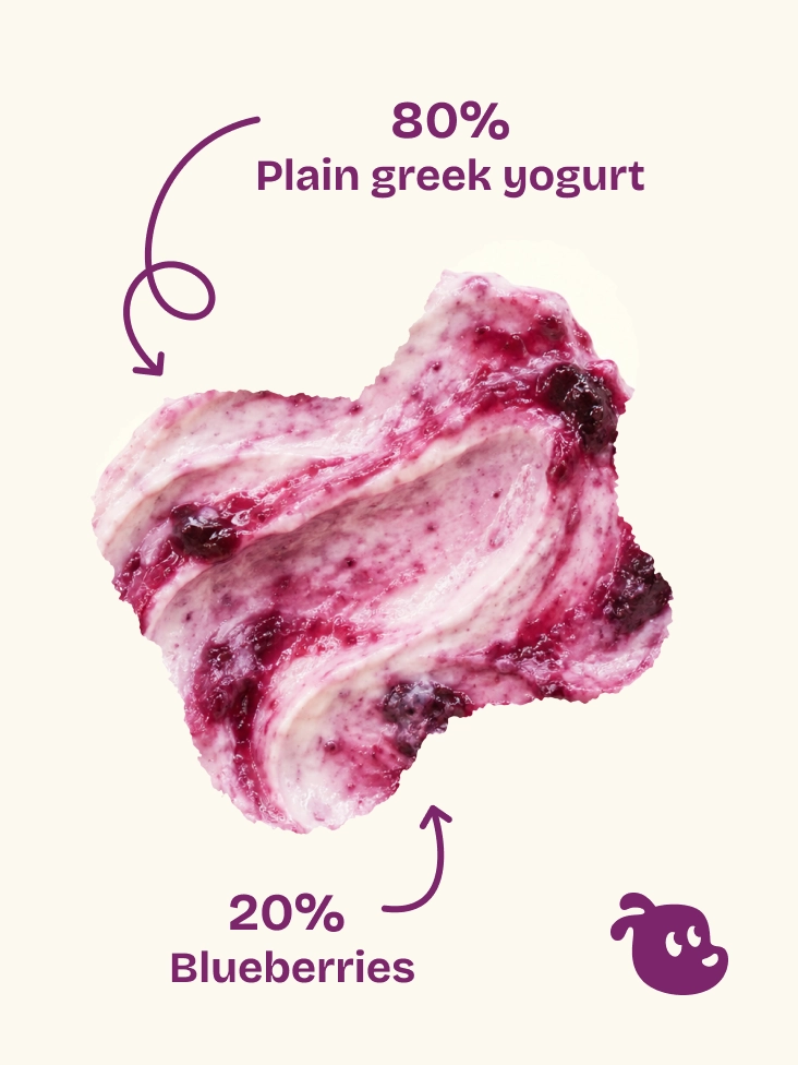 Berry Swirl Spread made with plain Greek yogurt and blueberries